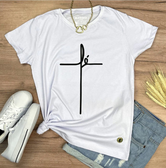 Camiseta Feminina Branca Fé