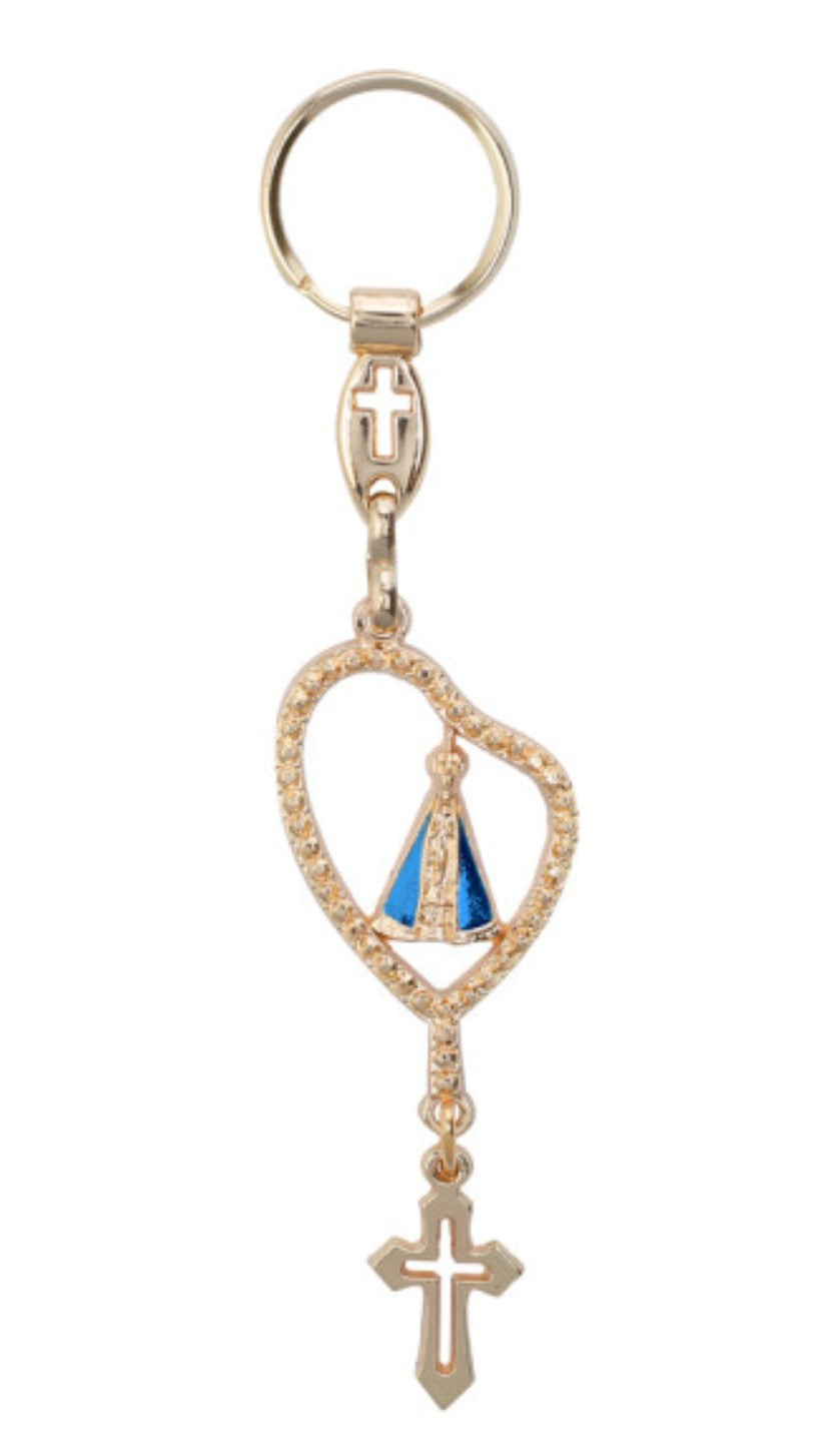 Our Lady of Aparecida Rosary Keychain