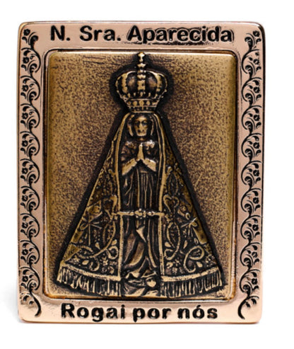 Table Ornament - Our Lady of Aparecida Gilded with Old Gold (7 cm)