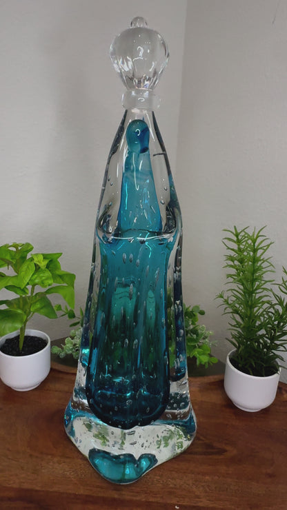 Imagem de Murano - Nossa Senhora de Fátima - Aquamarine | 36 cm